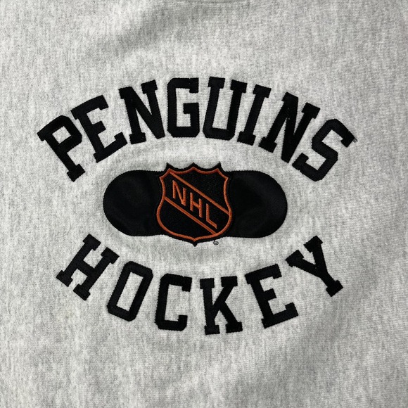 Pittsburgh Penguins Sweatshirt Mens XL Gray NHL Hockey Champion Reverse Weave - Picture 3 of 11